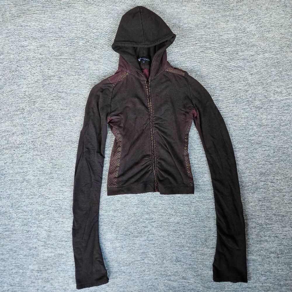 Warrior Within Designs Womens Small Full Zip Hoodie Cropped Ruch Sweatshirt RARE